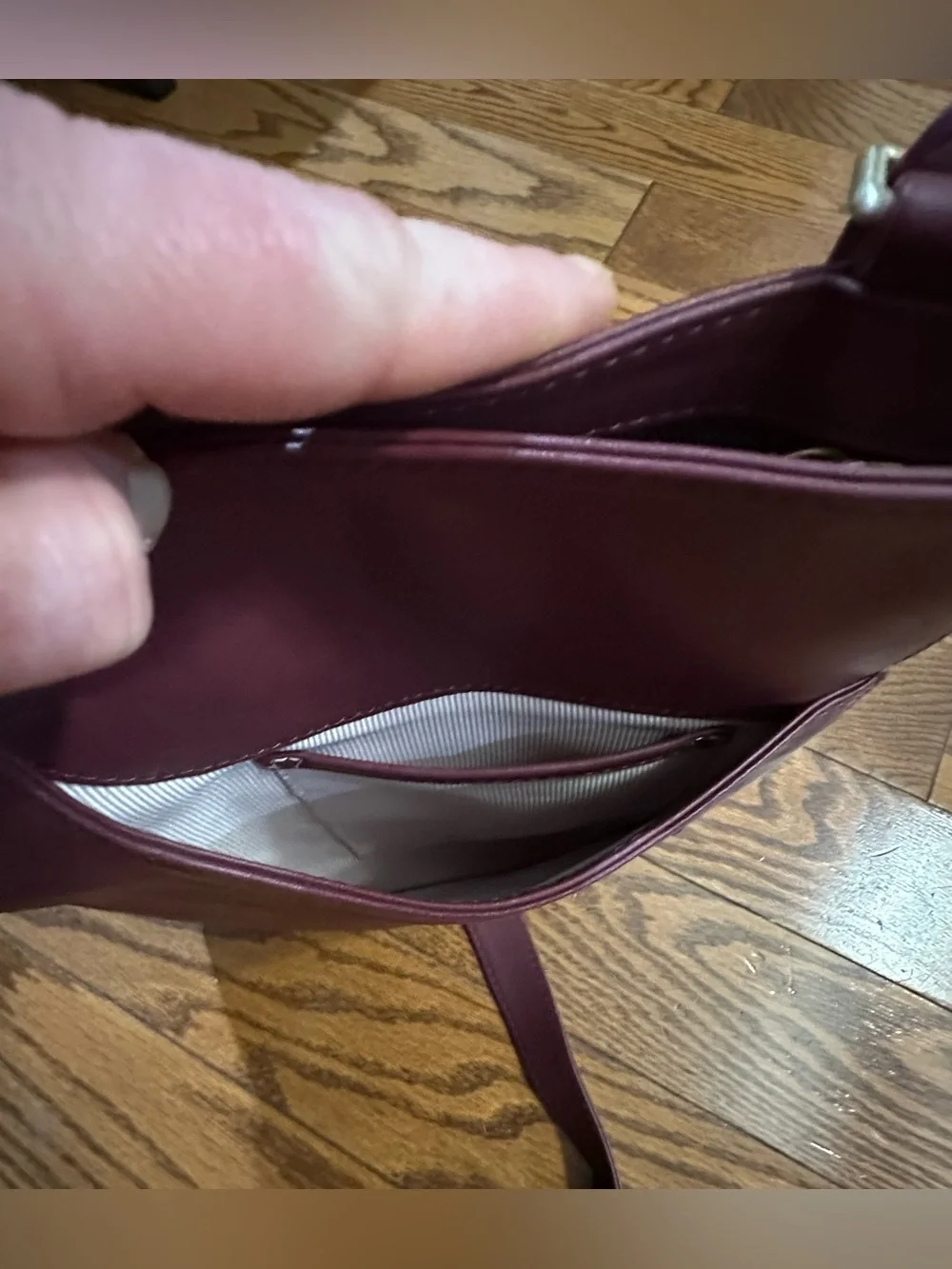 Radley London Burgundy Leather Zip Top Crossbody Bag